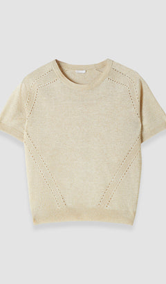 Gold Lille Lurex Knit Top - Joseph