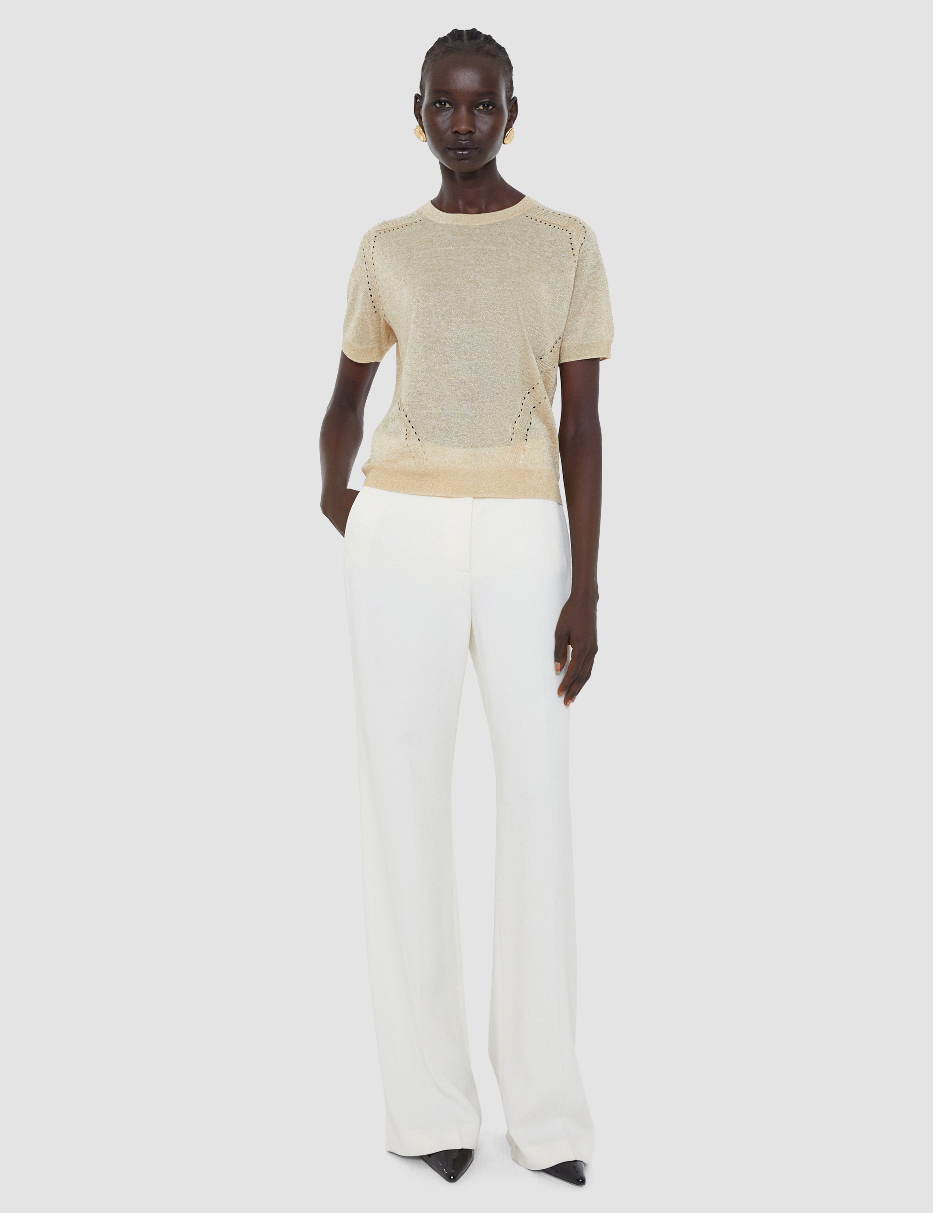Gold Lille Lurex Knit Top - Joseph