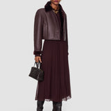 Purple Liri Natural Shearling Jacket - Joseph