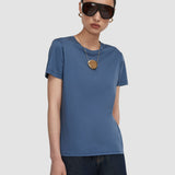 Blue Livia Mercerised Cotton Top - Joseph