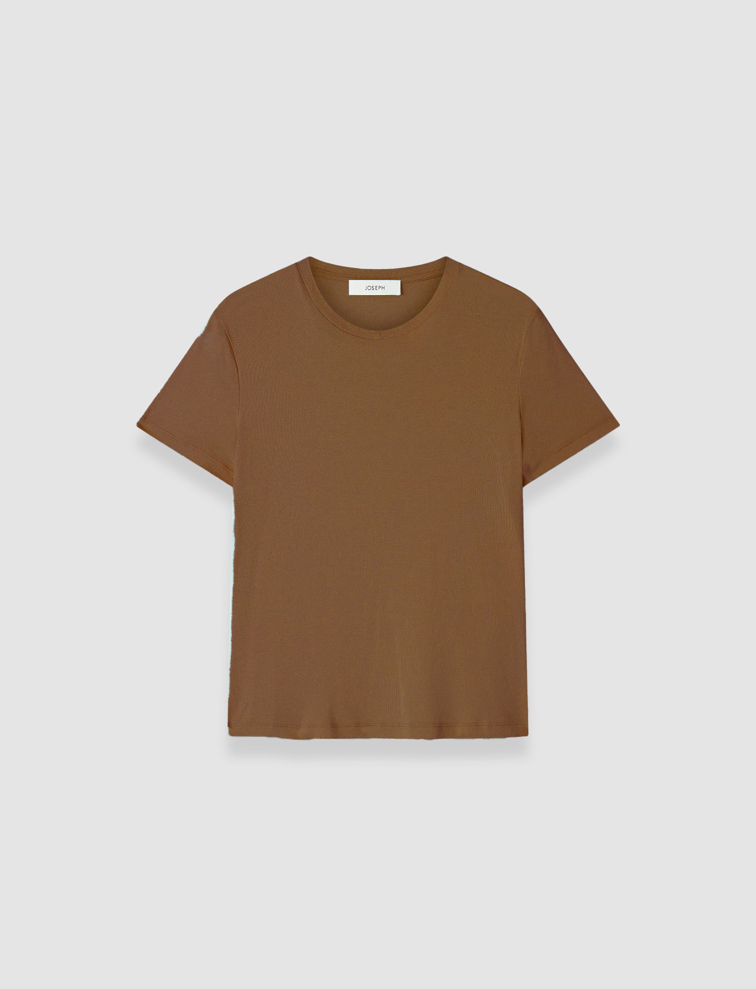 marron-t-shirt-livia-en-coton-mercerise-JOSEPH