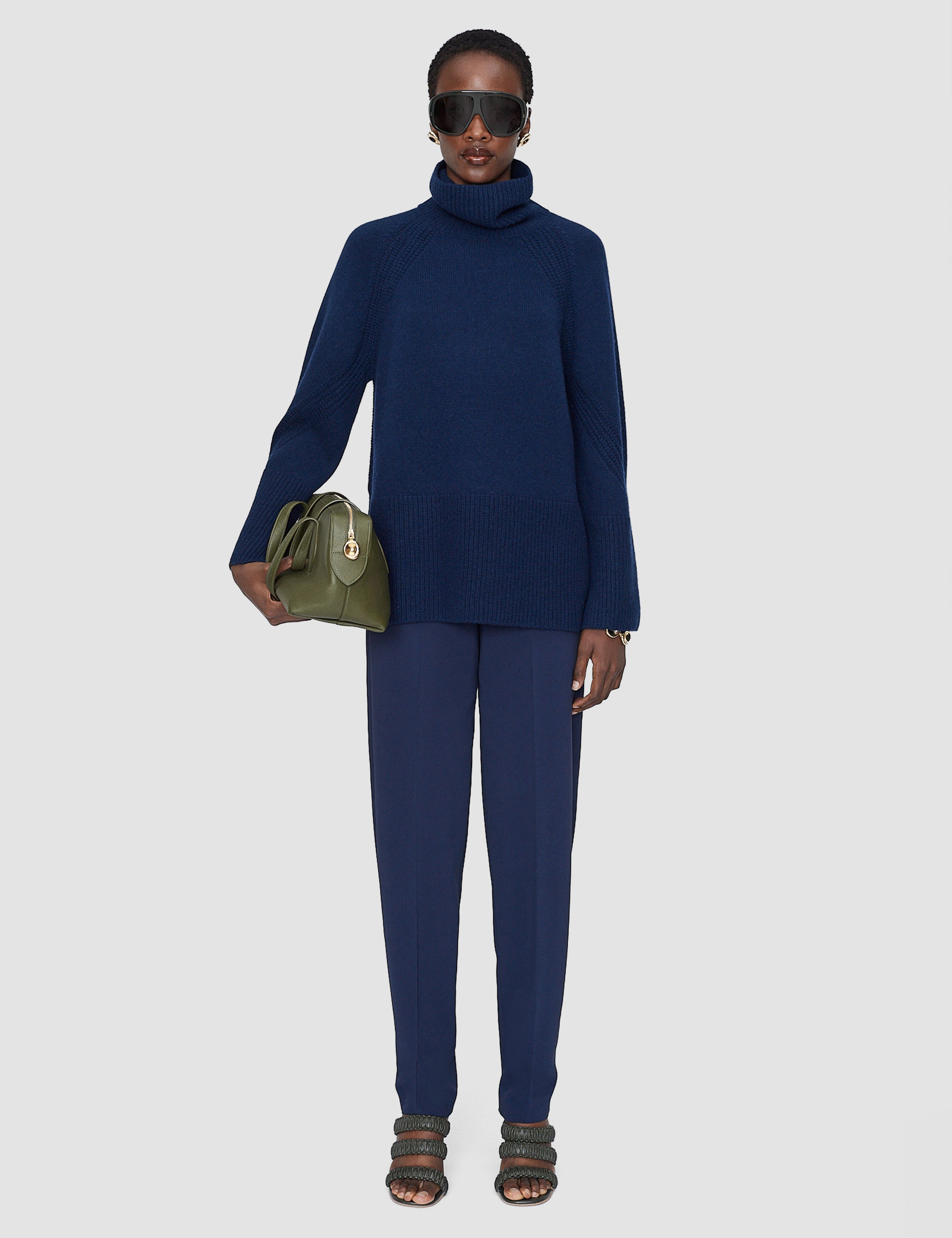 Blue Loftus Pure Cashmere High Neck Jumper - Joseph