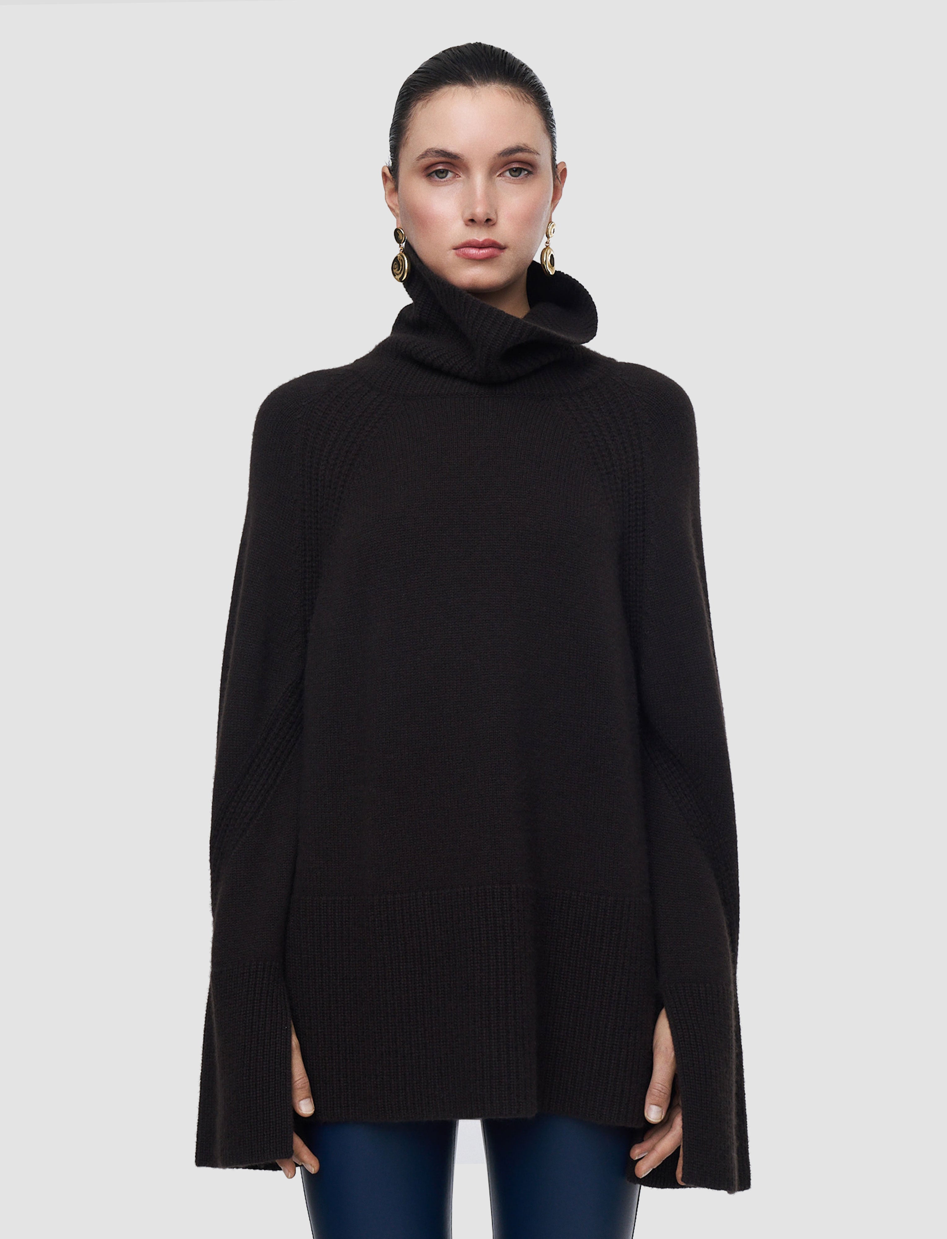 Loftus Pure Cashmere High Neck Jumper in Brown | JOSEPH GB