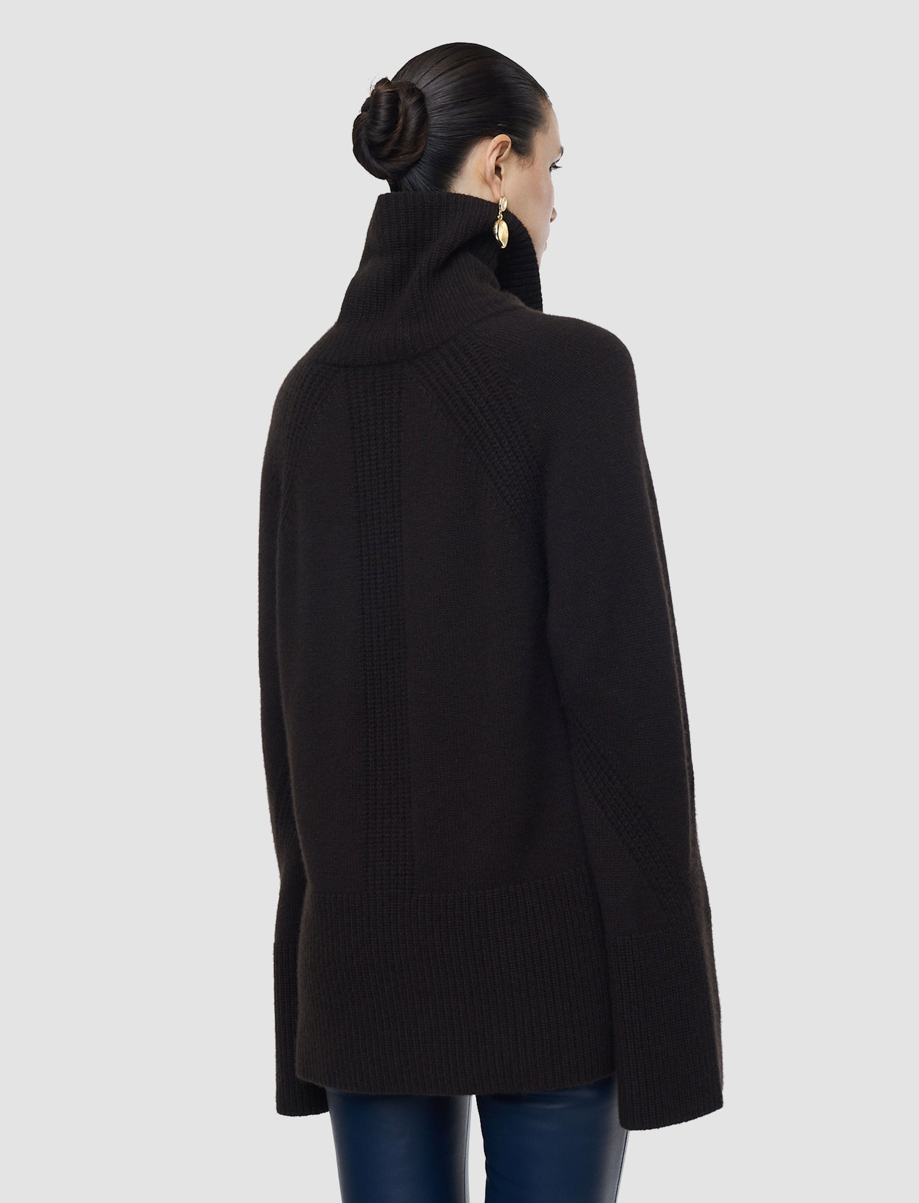 Loftus Pure Cashmere High Neck Jumper in Brown | JOSEPH GB