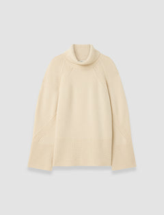 White Loftus Pure Cashmere High Neck Jumper - Joseph