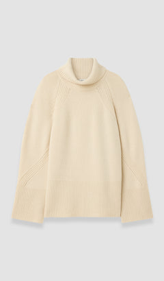 White Loftus Pure Cashmere High Neck Jumper - Joseph
