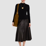 Black Lola Silk Stretch High Neck Top - Joseph