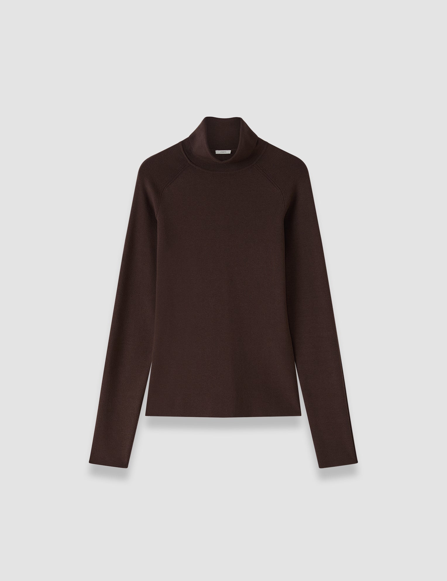 Brown Lola Silk Stretch High Neck Top - Joseph
