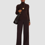 Brown Lola Silk Stretch High Neck Top - Joseph