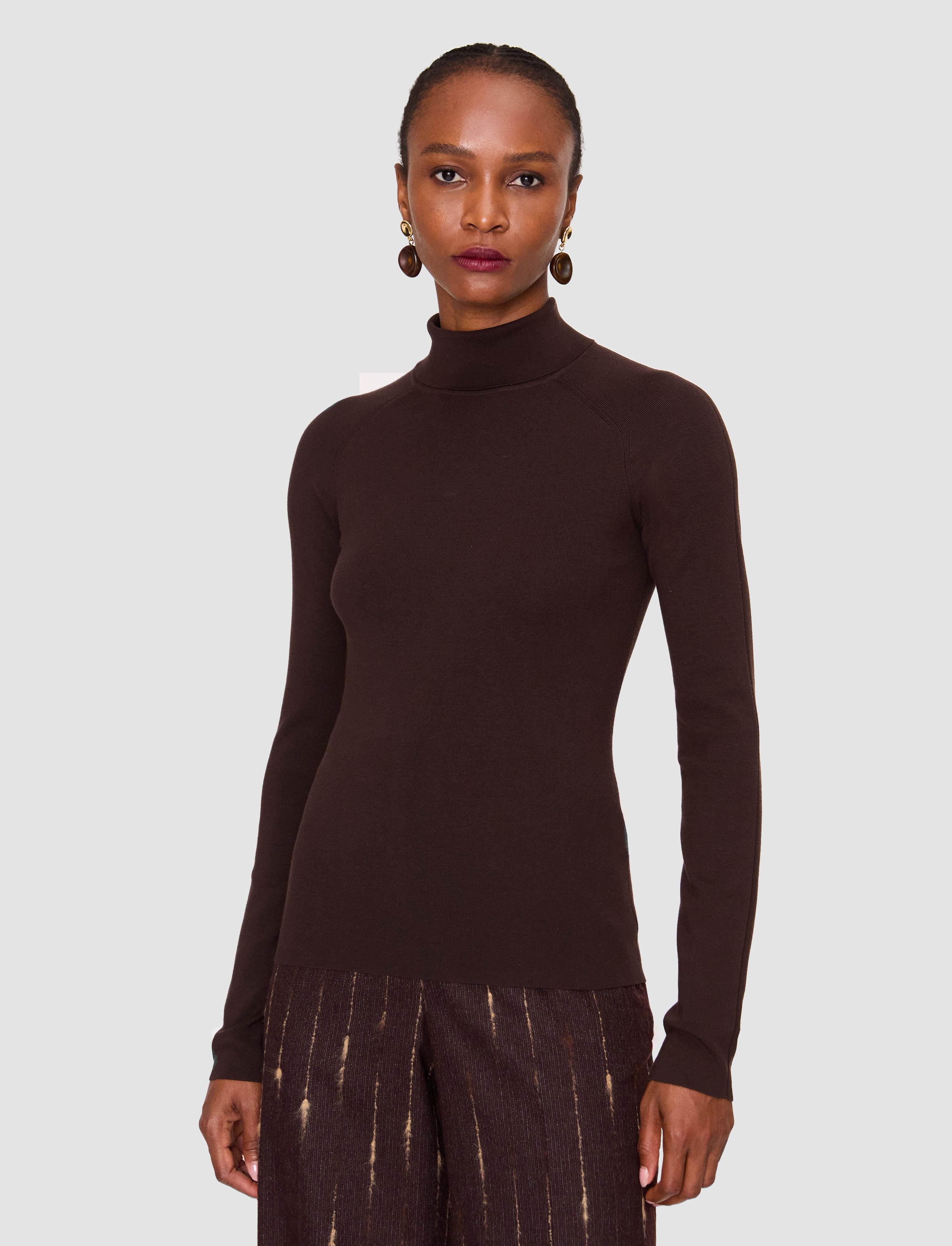brown-lola-silk-stretch-high-neck-top-JOSEPH