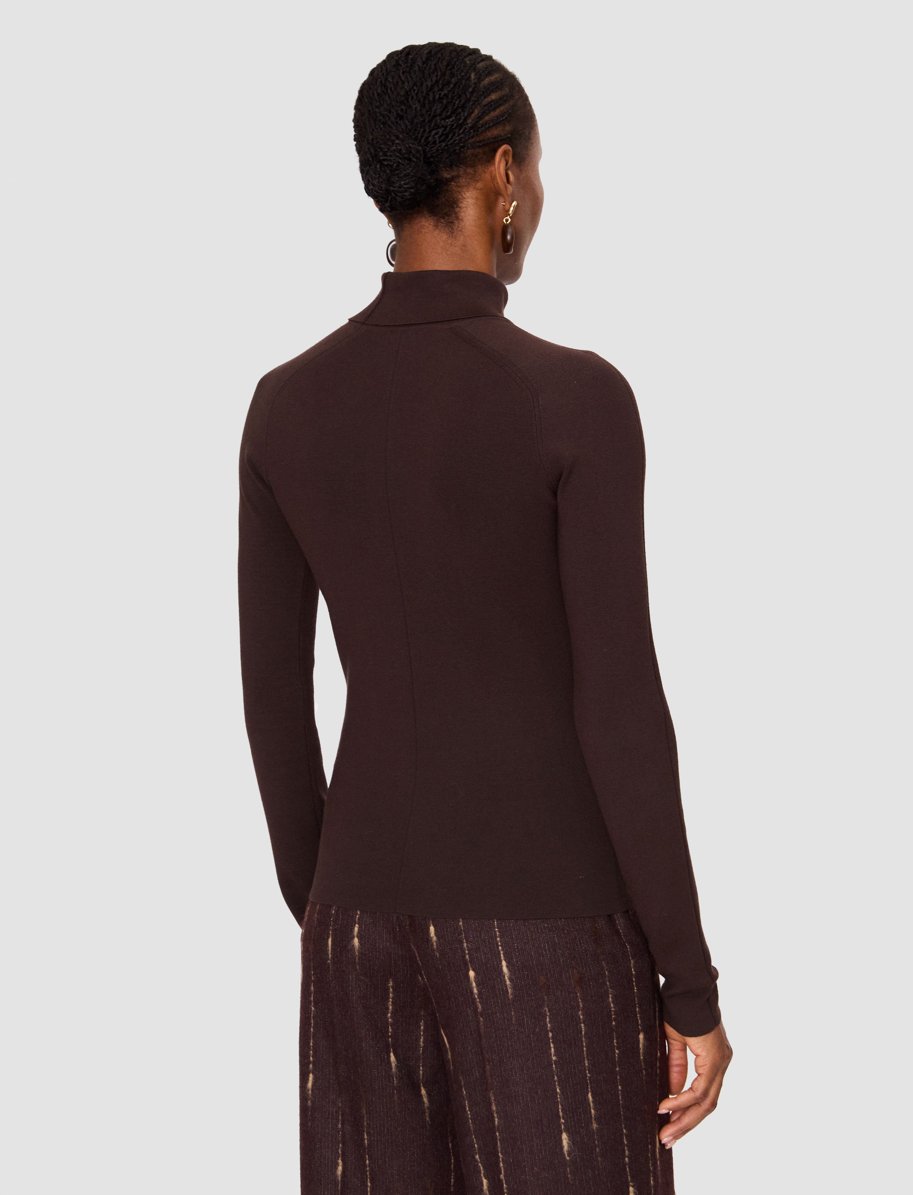 brown-lola-silk-stretch-high-neck-top-JOSEPH