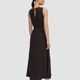 Brown Lottie Silk Blend Crepe Dress - Joseph