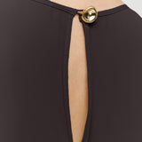 Brown Lottie Silk Blend Crepe Dress - Joseph