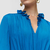 Blue Lotus Textured Silk Dress - Joseph