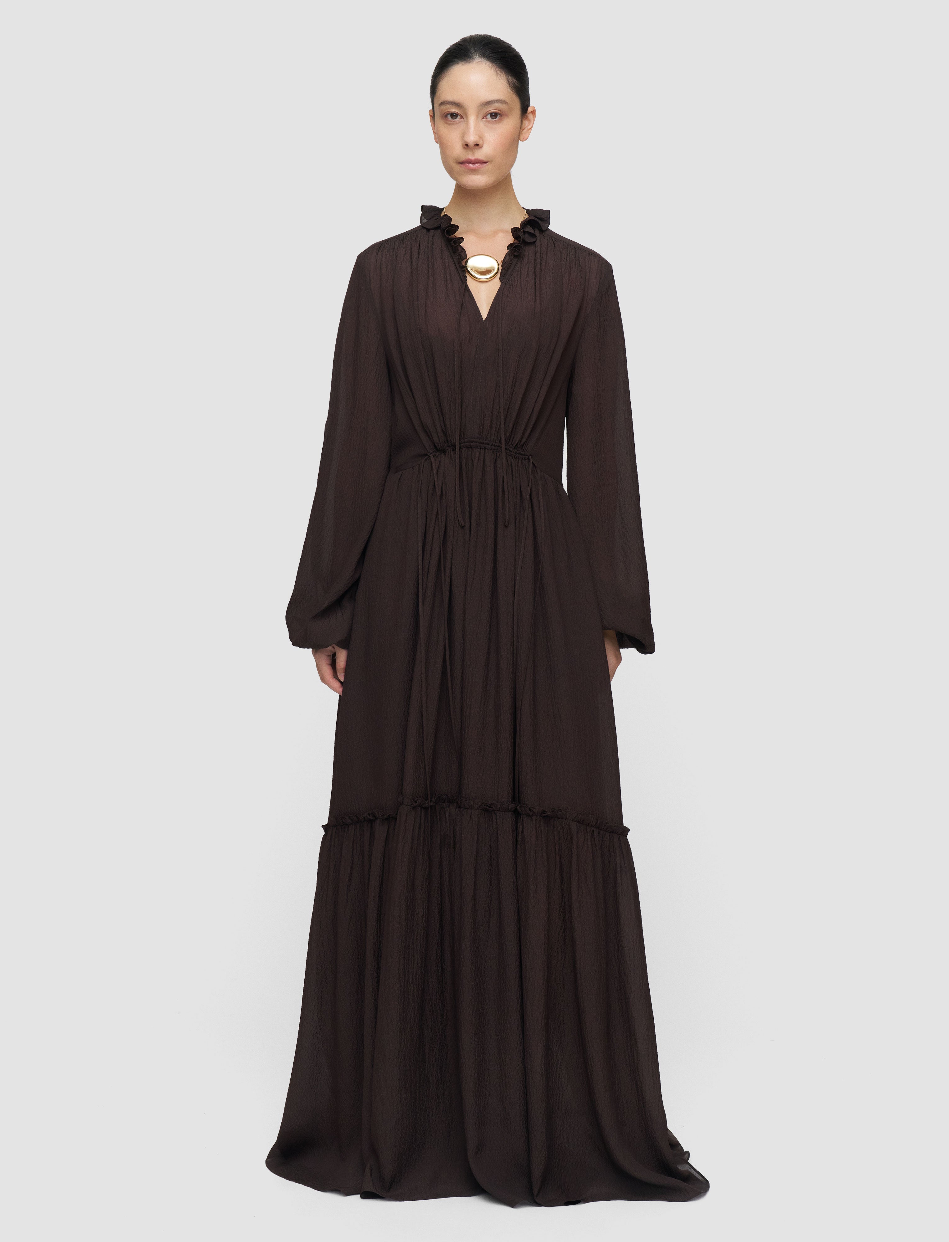 joseph silk dress Silk Satin Clea Dress in Black