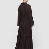 Brown Lotus Textured Silk Dress - Joseph