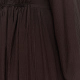 Brown Lotus Textured Silk Dress - Joseph