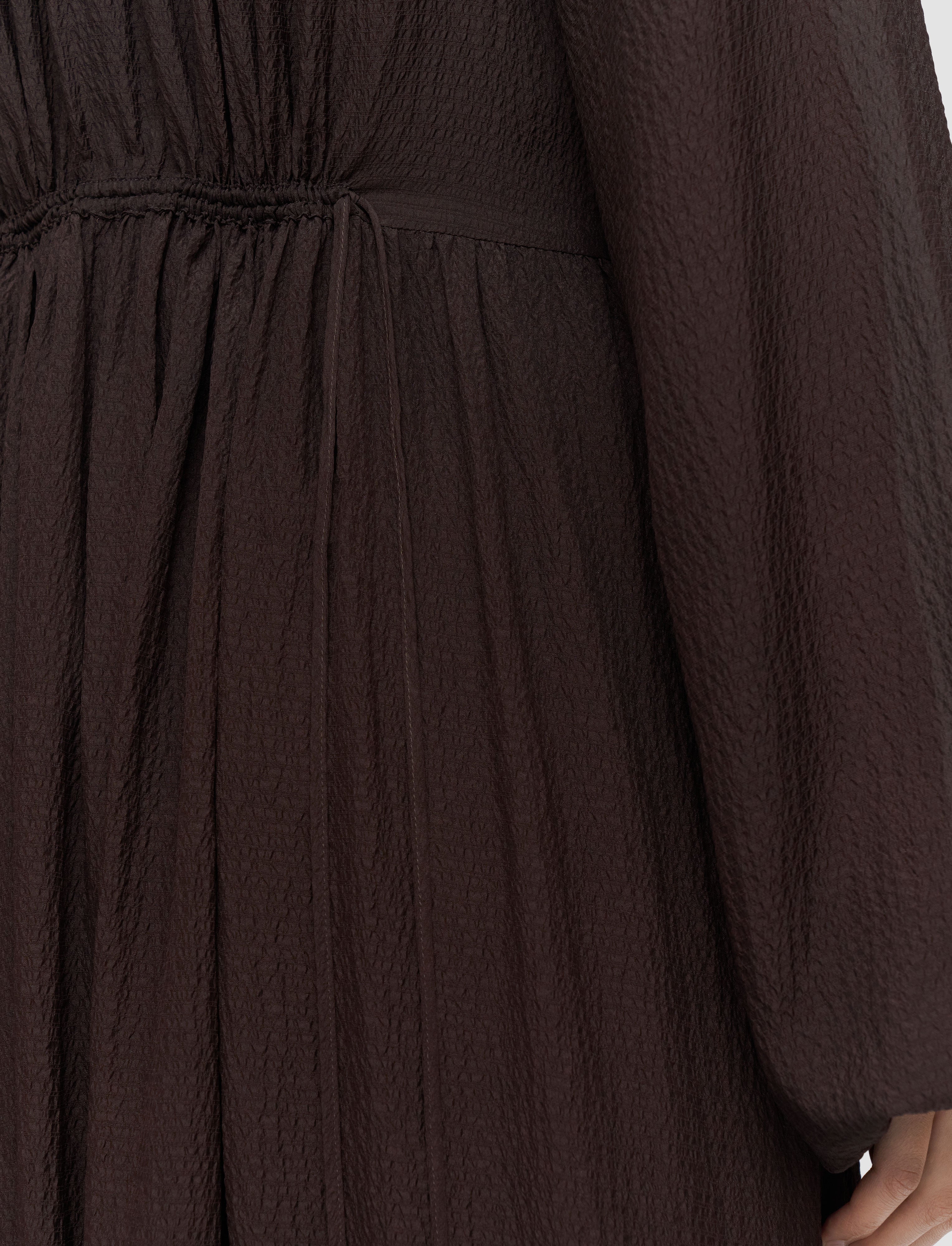 brown-lotus-textured-silk-dress-JOSEPH