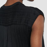 Black Lucien Pleat Jacquard Blouse - Joseph