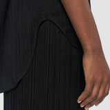 Black Lucien Pleat Jacquard Blouse - Joseph
