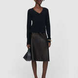 Black Lucille Light Pure Cashmere V Neck Jumper - Joseph