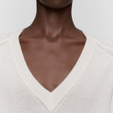 White Lucille Light Pure Cashmere V Neck Jumper - Joseph
