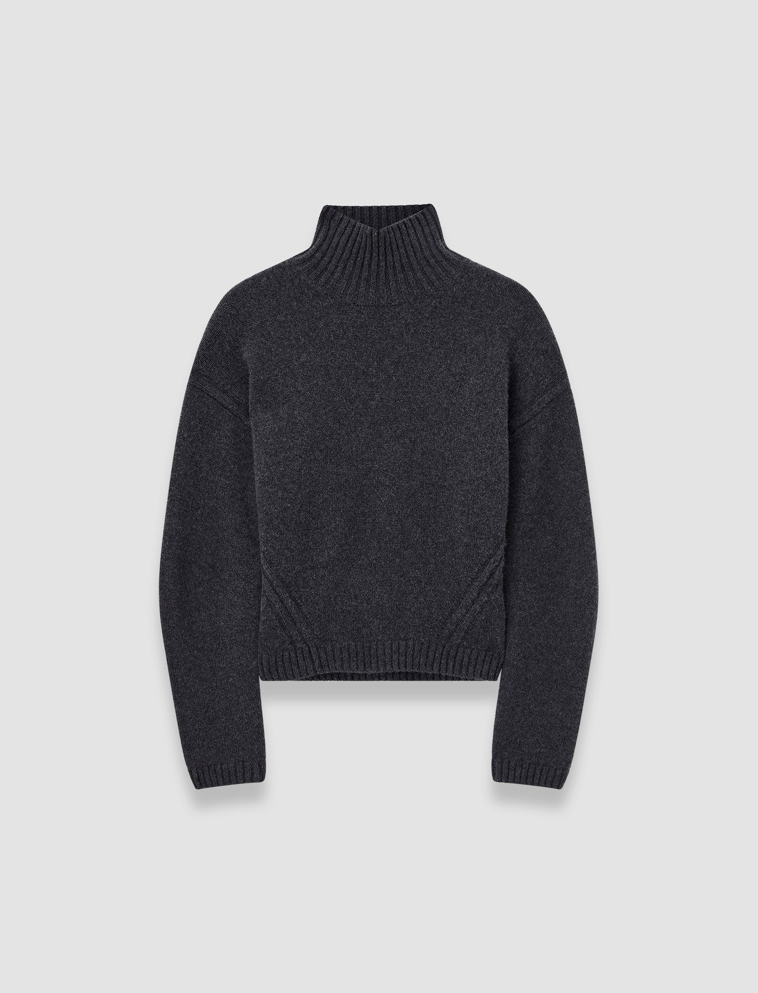 グレー-luxe-cashmere-ハイネックジャンパー-JOSEPH