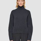 Grey Luxe Cashmere High Neck Jumper - Joseph
