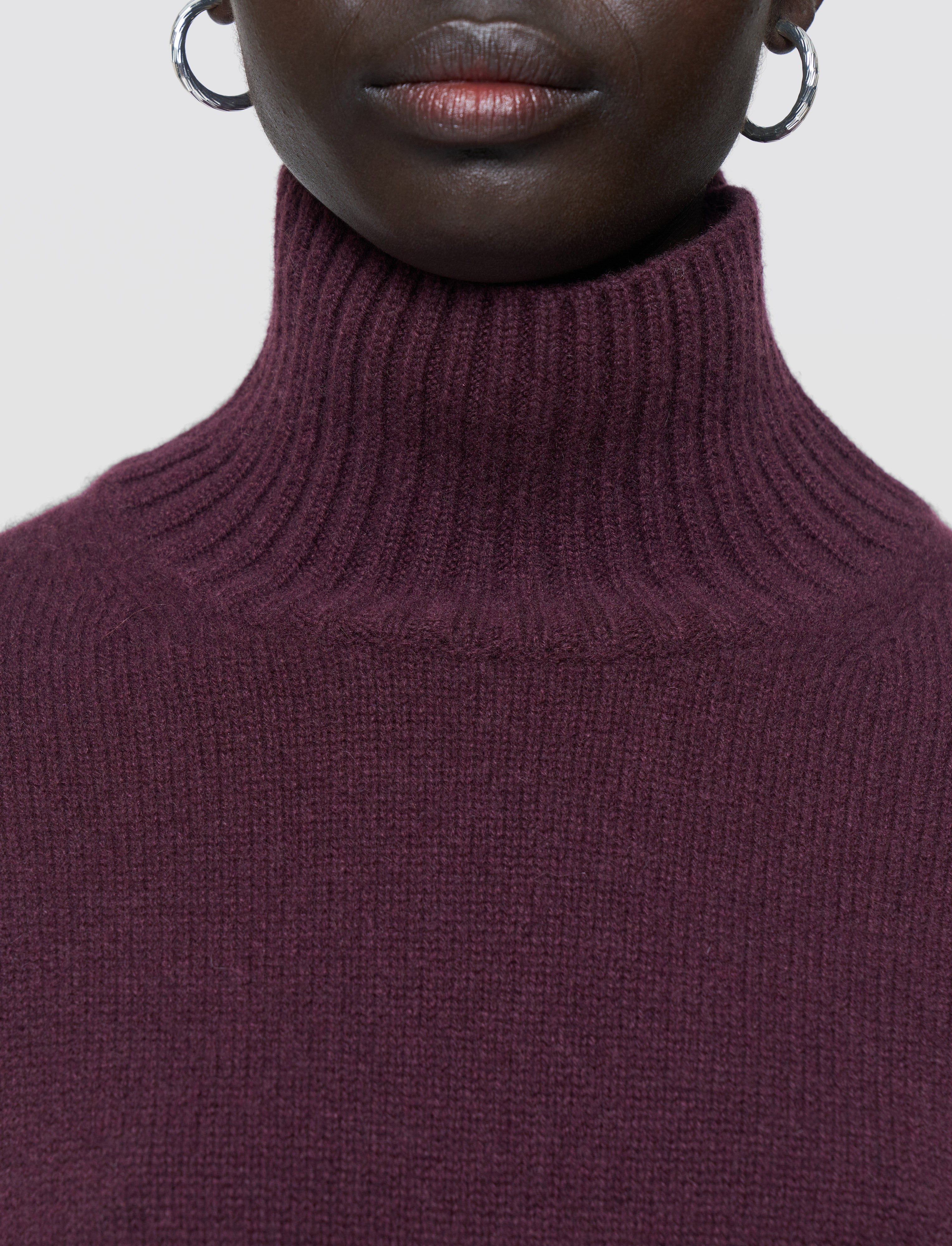パープル-luxe-cashmere-ハイネックジャンパー-JOSEPH