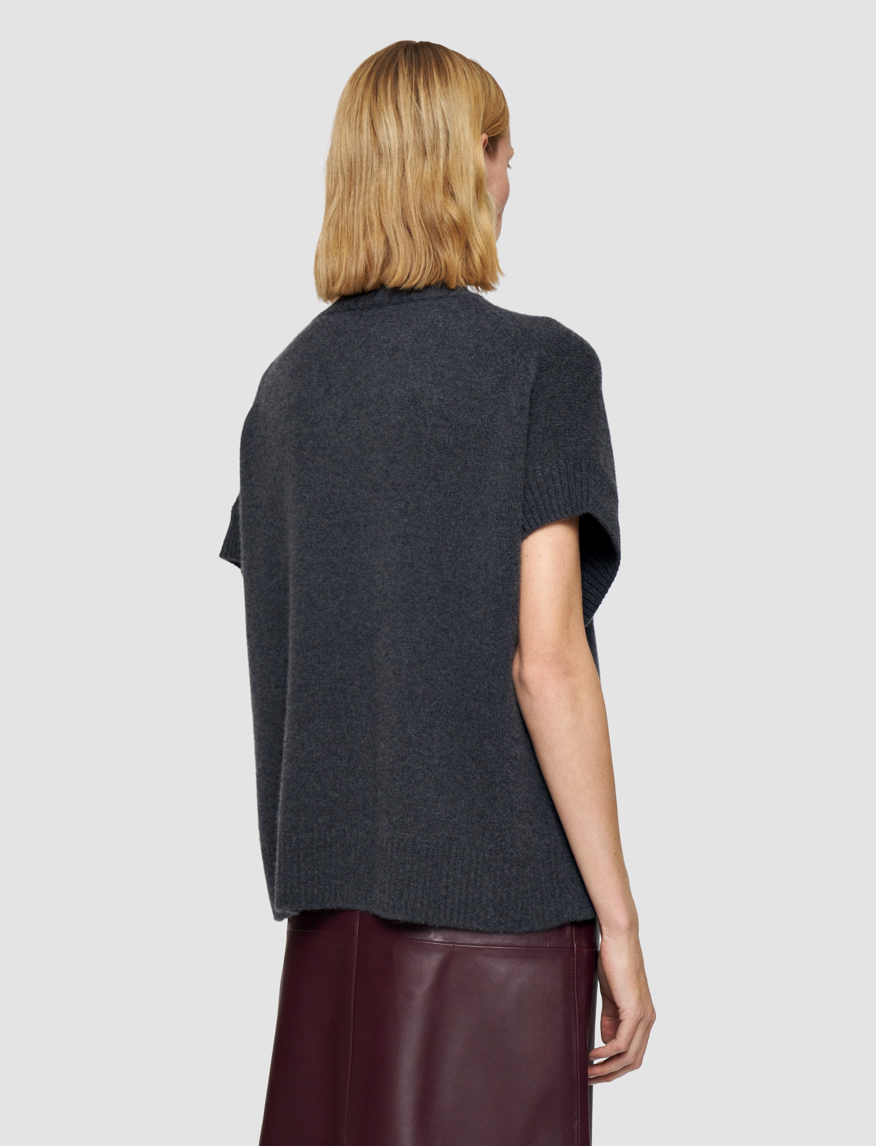グレー-luxe-cashmere-トップ-JOSEPH