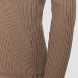 Brown Luz Merino Wool Rib Top - Joseph