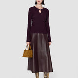 Purple Luz Merino Wool Rib Top - Joseph
