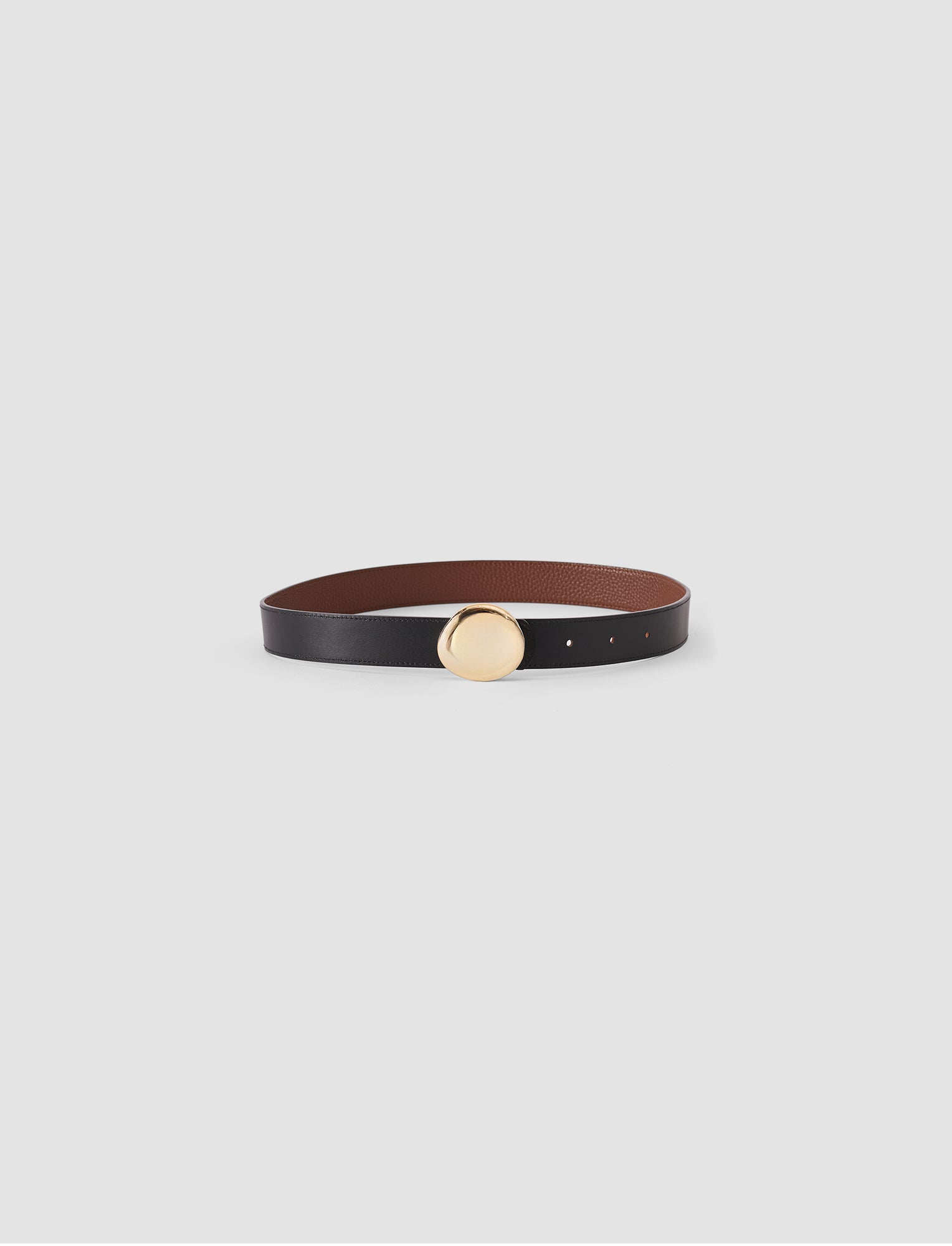 Maeva Reversible Leather Belt in Black | JOSEPH US