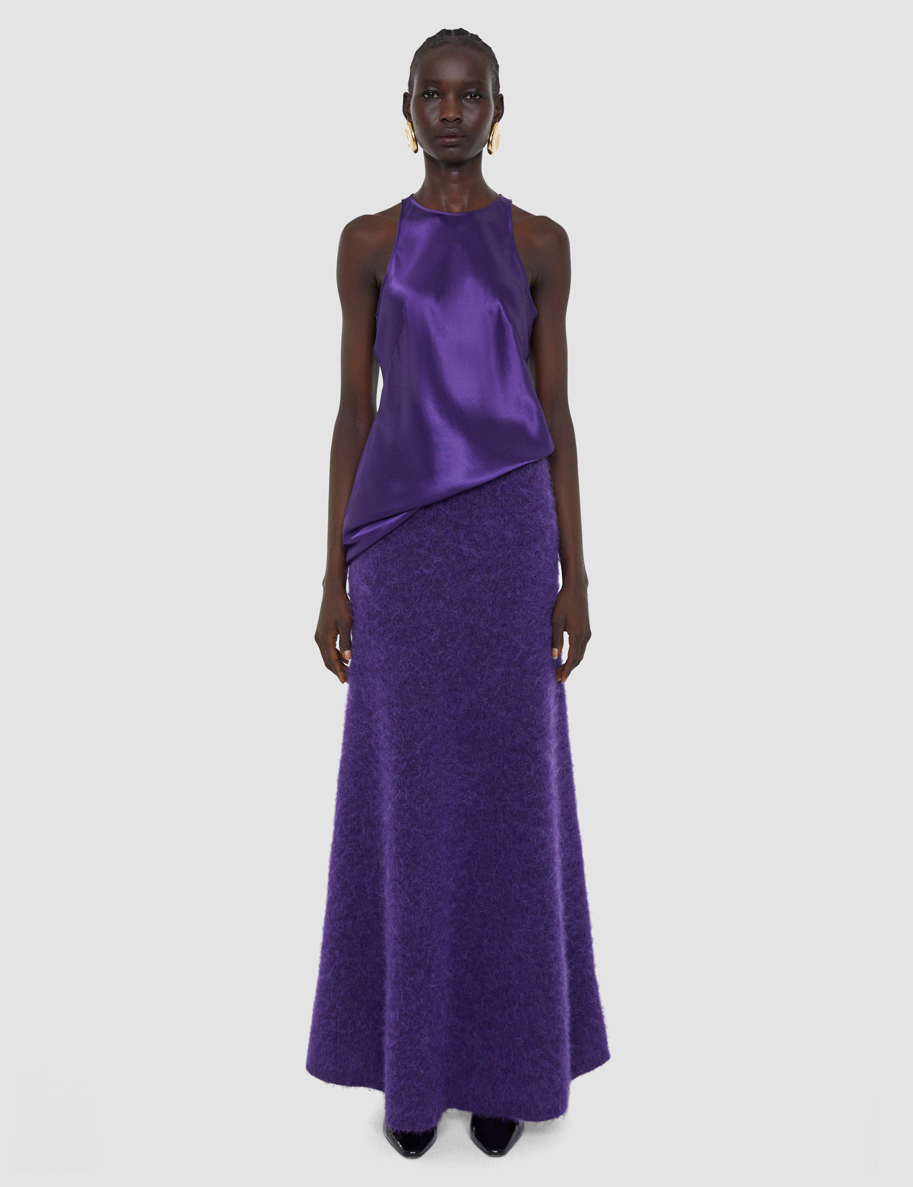 Purple Mairie Brushed Alpaca Skirt - Joseph