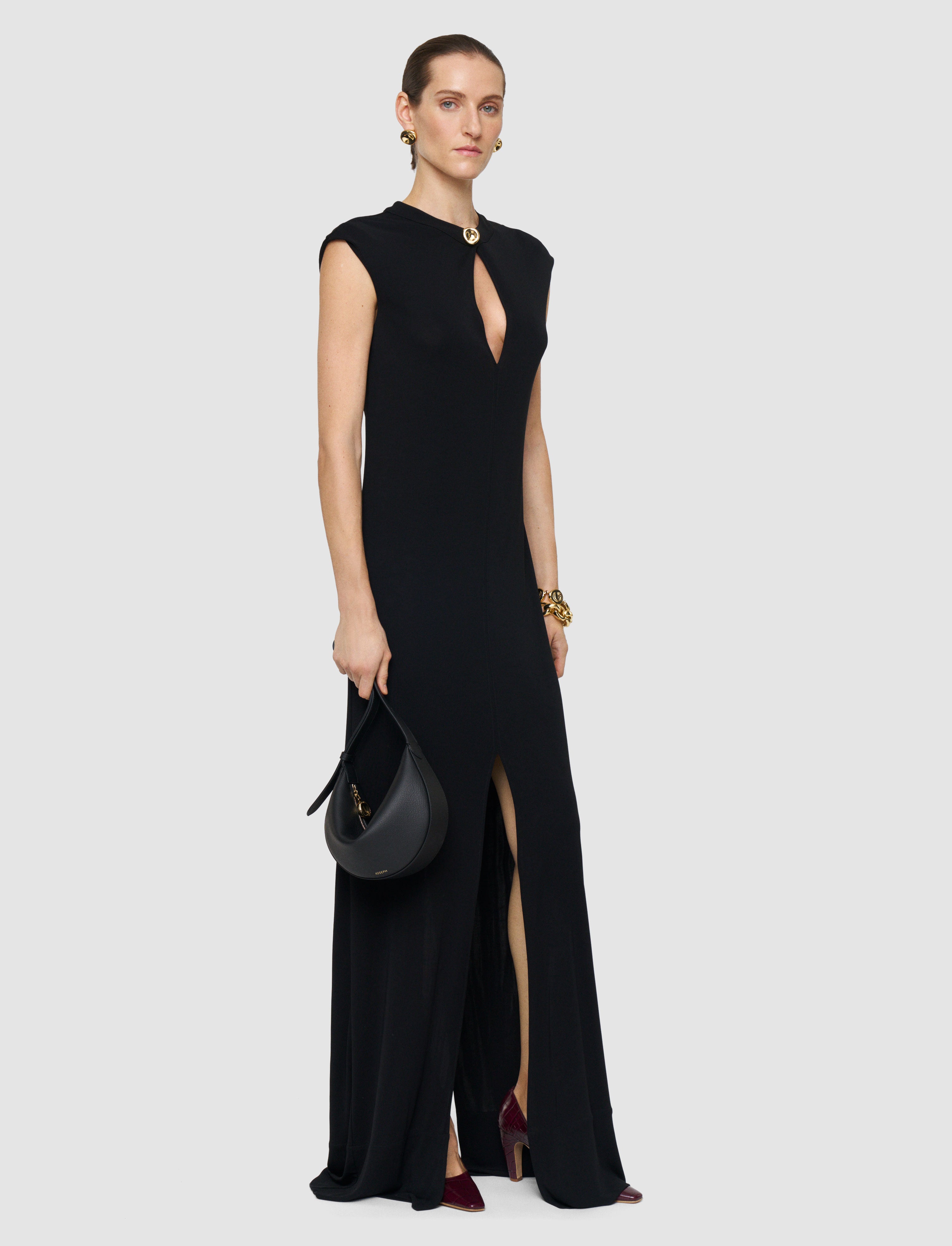 Maison Fluid Jersey Maxi Dress in Black | JOSEPH US Maison Fluid Jersey Maxi Dress in Black | JOSEPH US
