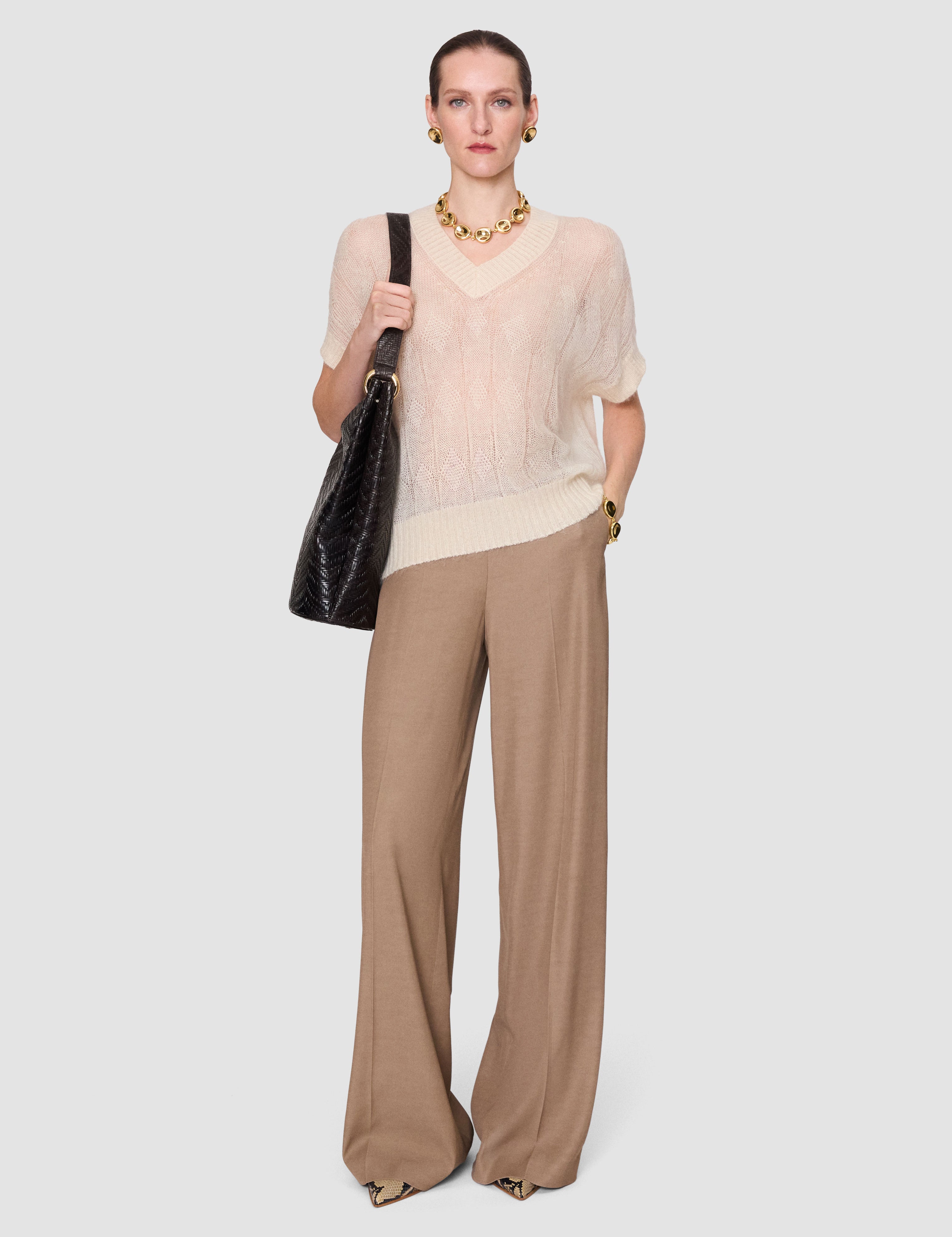 White Mar Mohair Silk Voile Top - Joseph