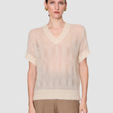 White Mar Mohair Silk Voile Top - Joseph