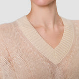 White Mar Mohair Silk Voile Top - Joseph