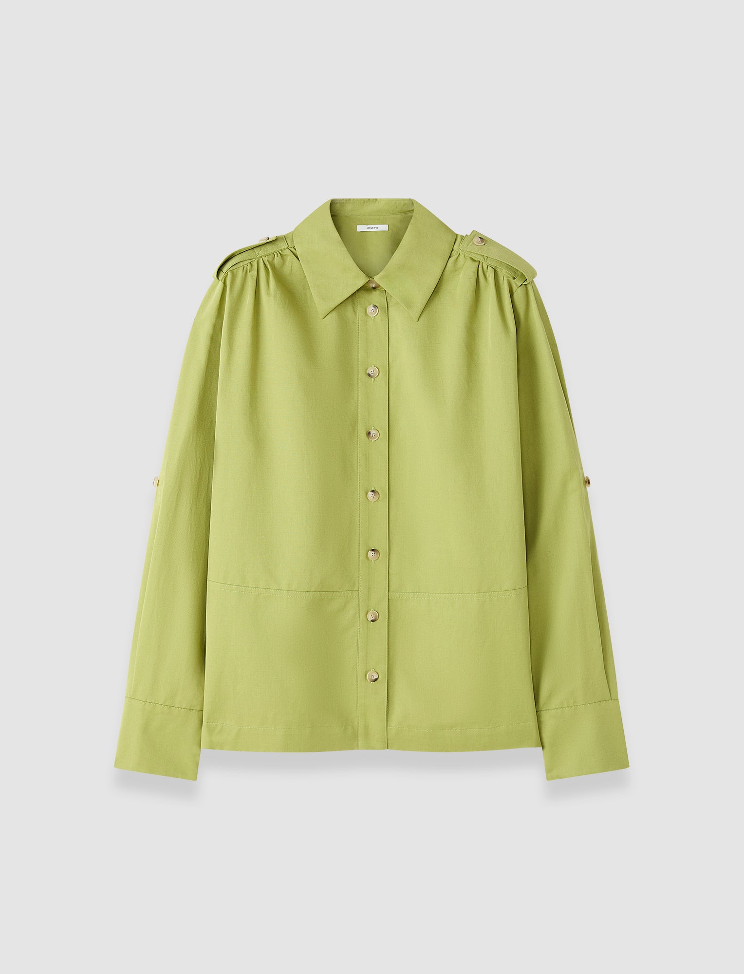 vert-chemise-mars-en-coton-et-lin-JOSEPH