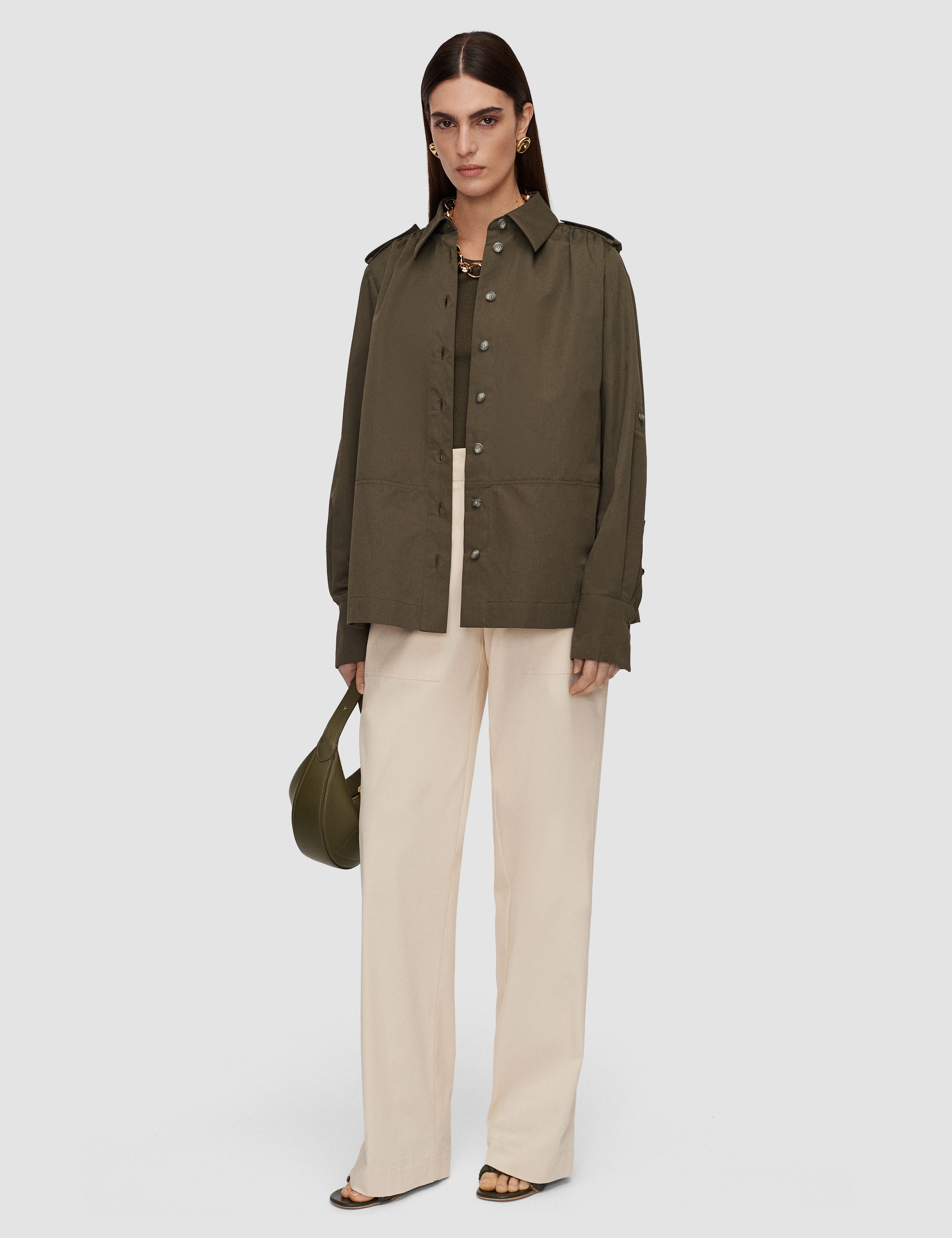 Green Mars Fluid Cotton Linen Blouse - Joseph