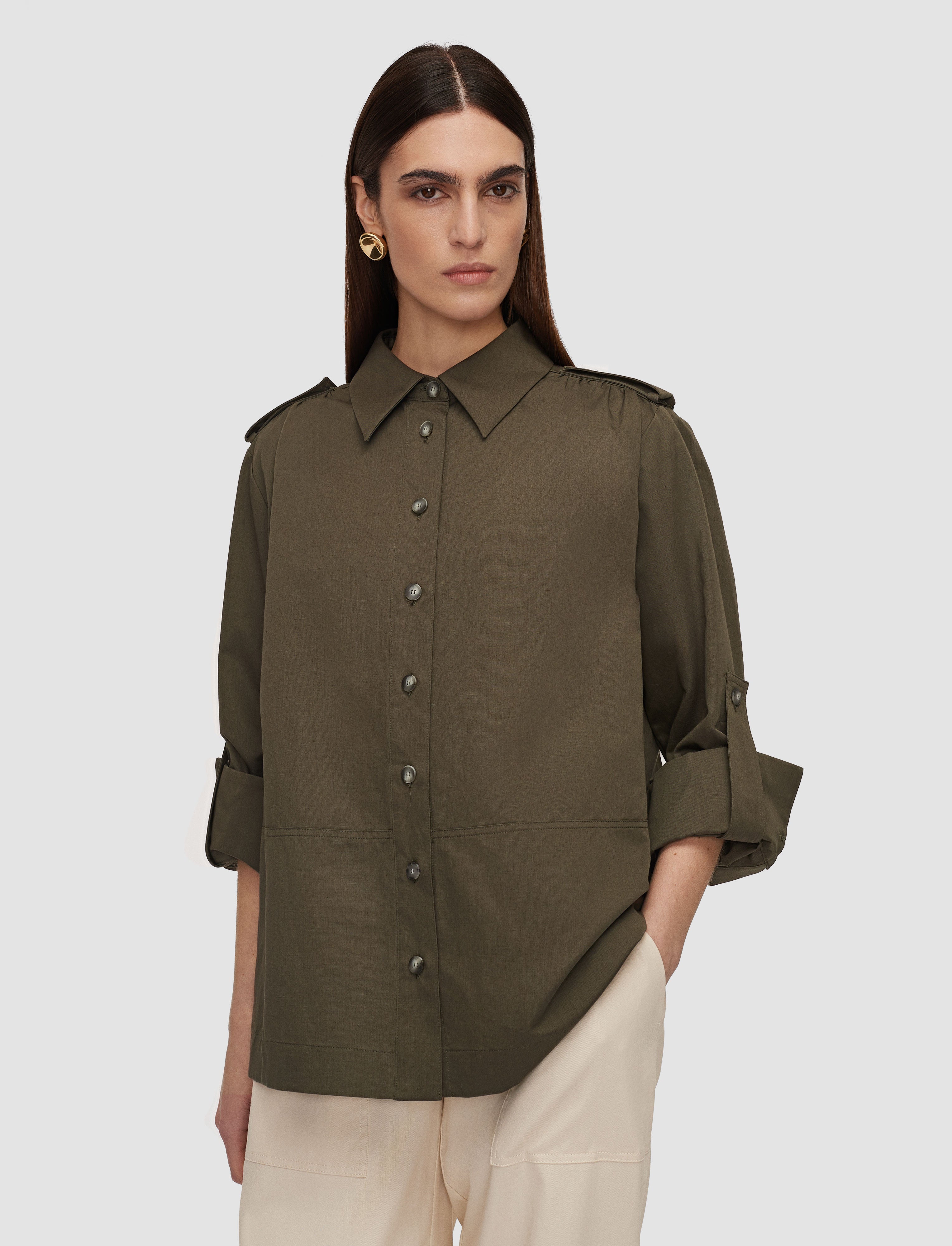 green-mars-cotton-linen-shirt-JOSEPH