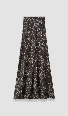 Brown Marzia Printed Crinkle Skirt - Joseph