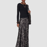 Brown Marzia Printed Crinkle Skirt - Joseph