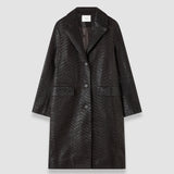 Brown Matlock Embossed Woven Leather Coat - Joseph