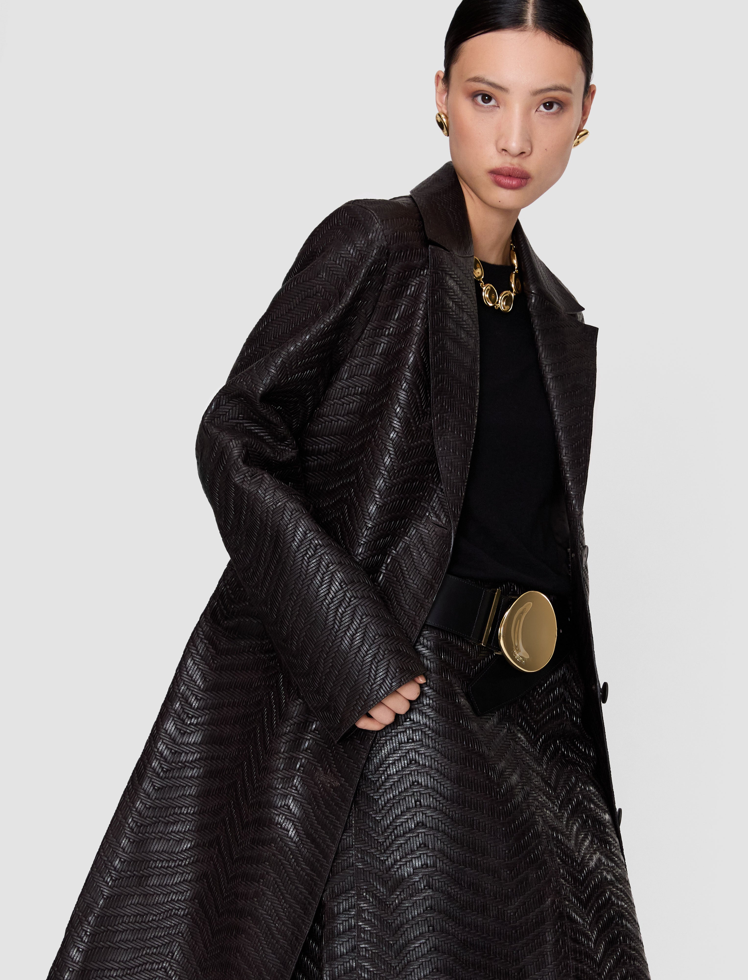brown-matlock-embossed-woven-leather-coat-JOSEPH