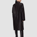 Brown Matlock Embossed Woven Leather Coat - Joseph