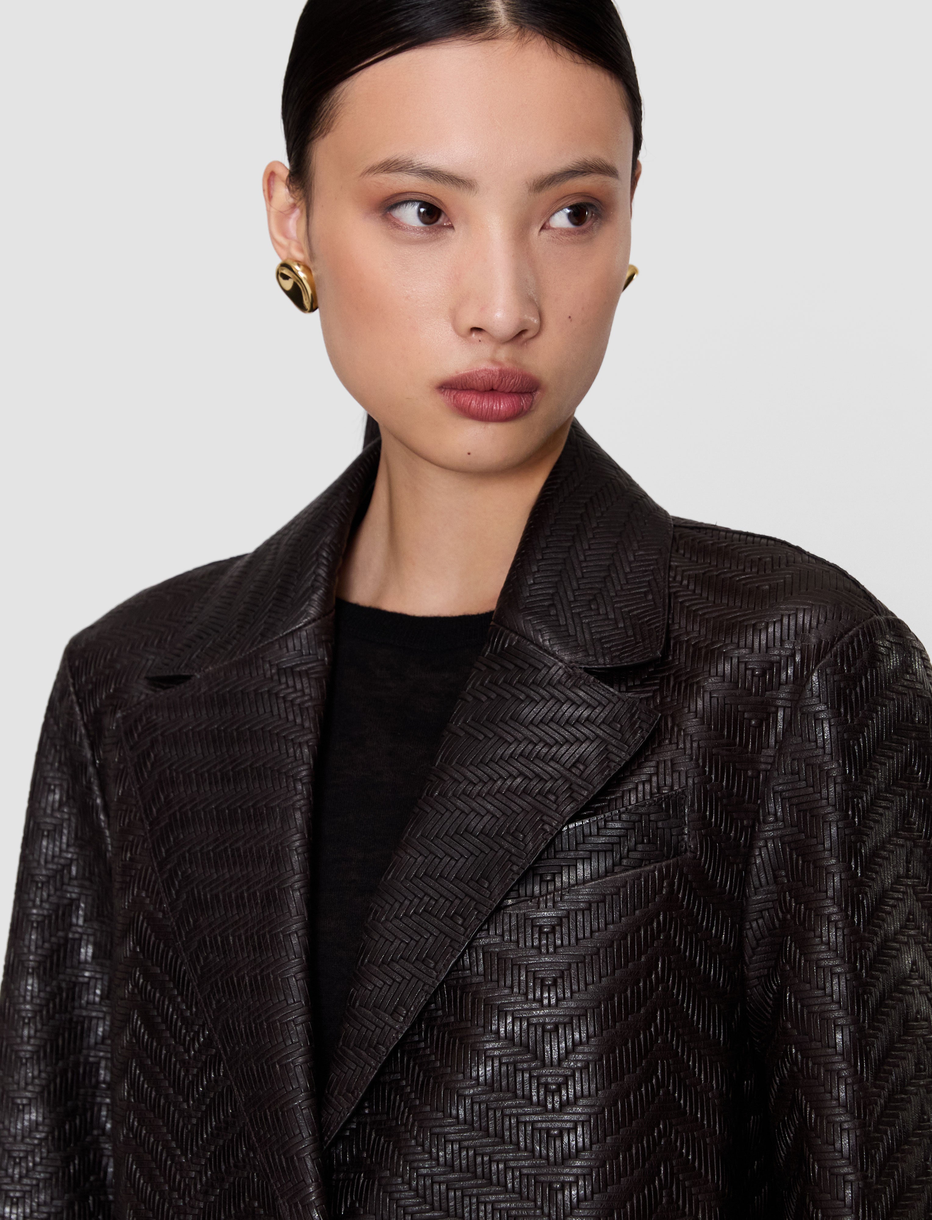 brown-matlock-embossed-woven-leather-coat-JOSEPH