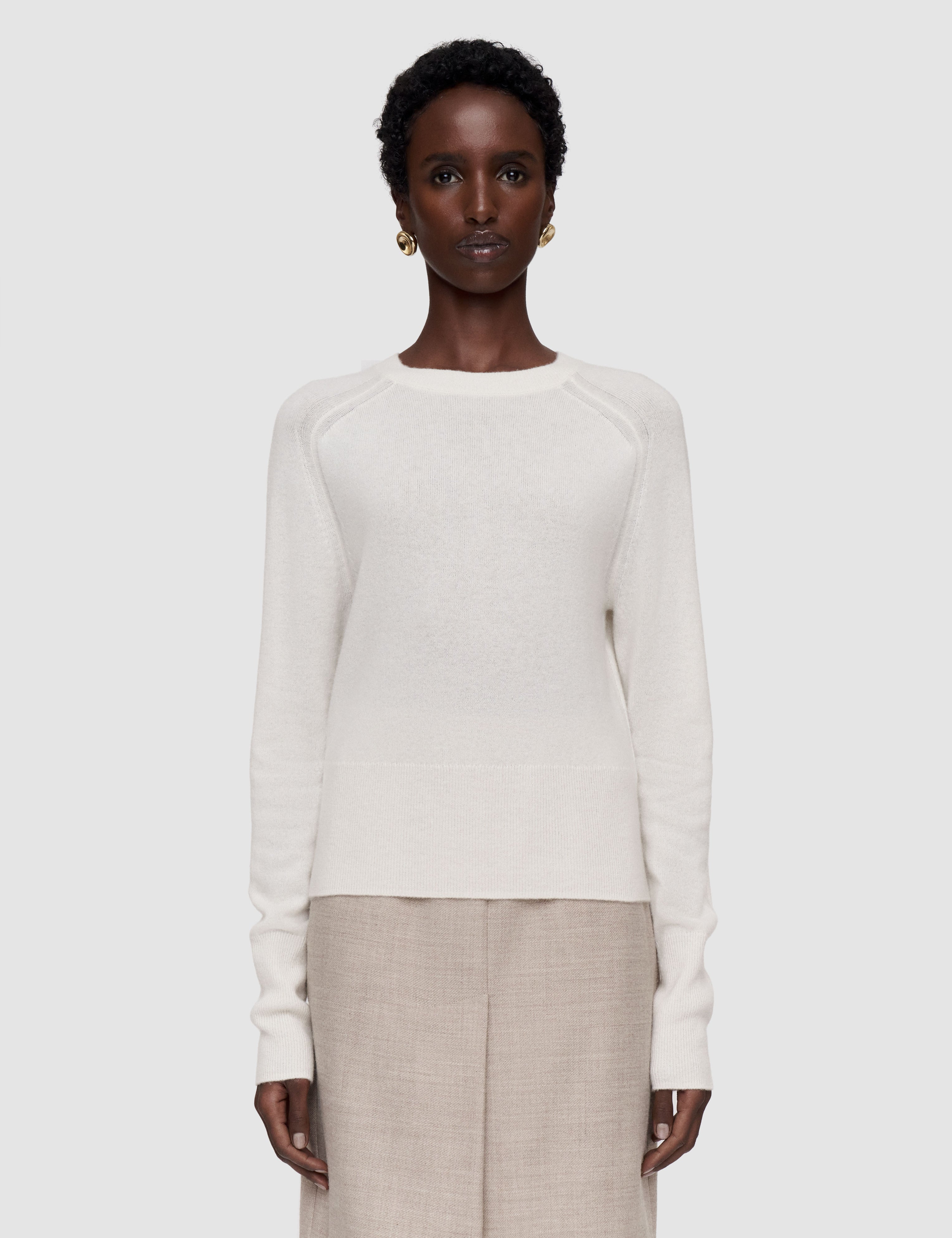 White Melby Light Pure Cashmere Jumper - Joseph