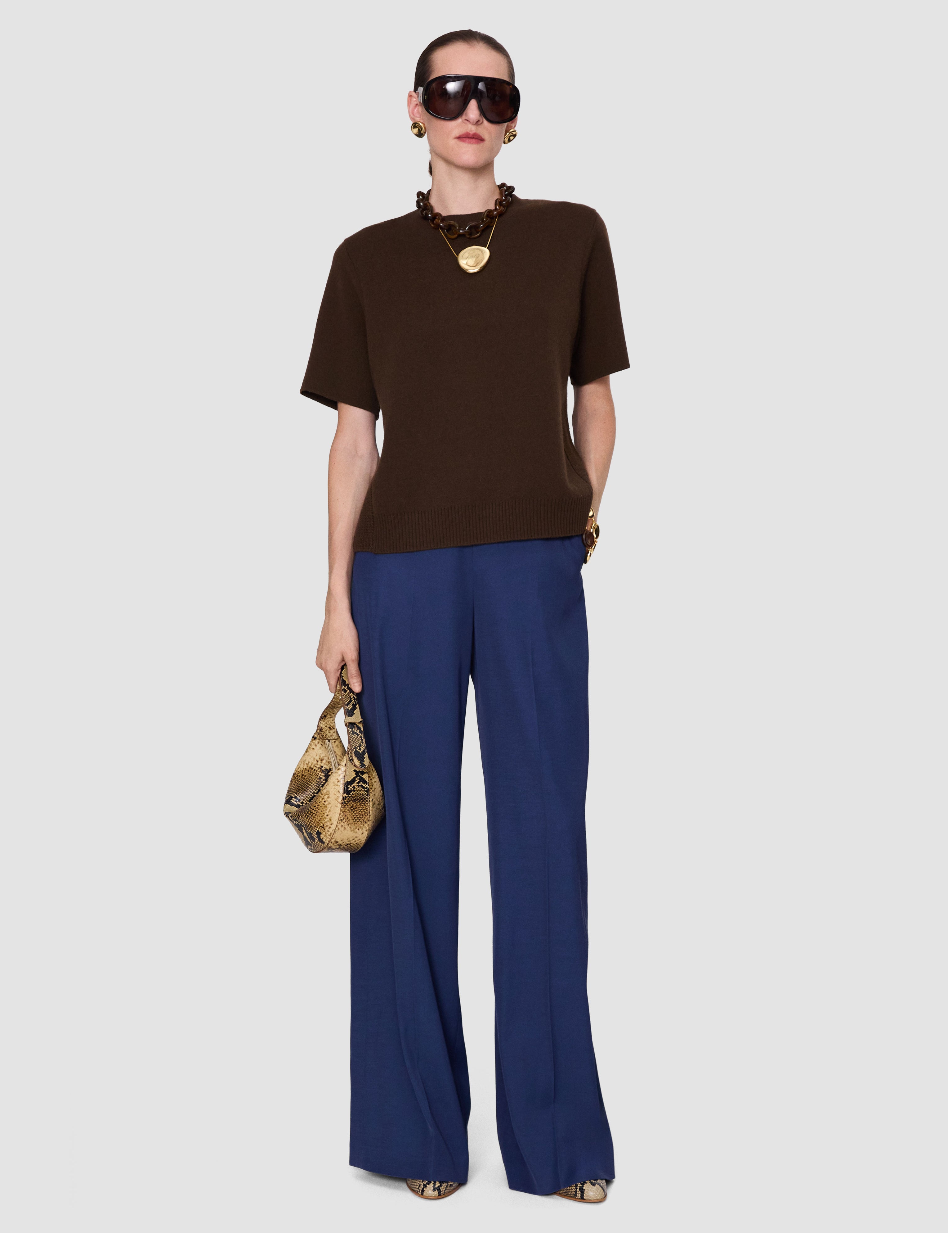 Brown Meli Double Side Cashmere Top - Joseph