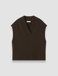 Brown Mena Pure Cashmere Vest - Joseph